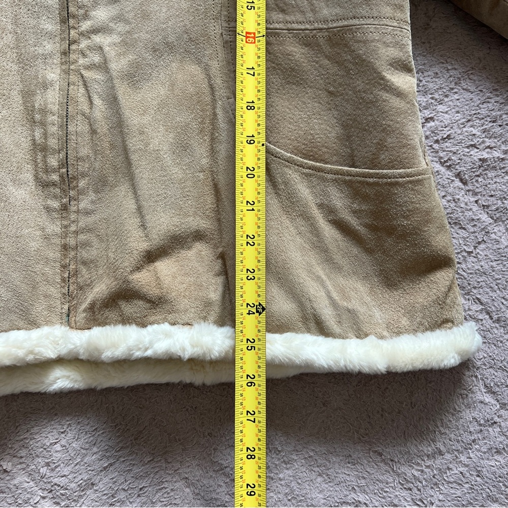 Vintage Weather Tamer Genuine Leather Faux Fur Lined Coat Women's‎ Size XL - Picture 5 of 10